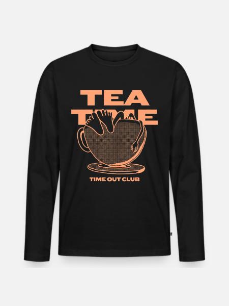 Tea Time – Relaxing Time Out - Men's Premium Organic Long Sleeve Shirt - black