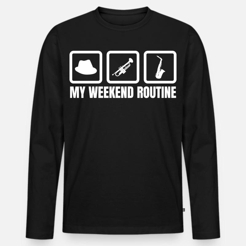Trompeter Wochenende - Männer Premium Bio Langarmshirt - Schwarz