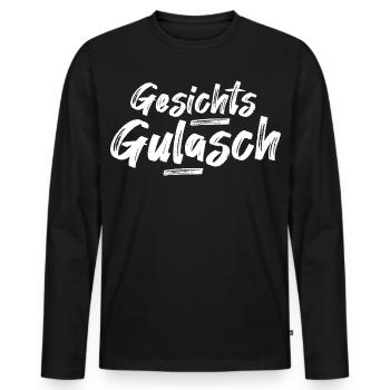 Gesichtsgulasch lustiges Geschenk Kumpel - Männer Premium Bio Langarmshirt - Schwarz - Vorne - Nico (187cm)