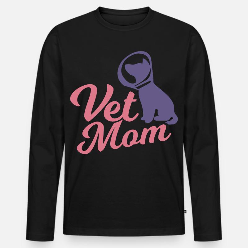 Veterinär Mutter - Männer Premium Bio Langarmshirt - Schwarz