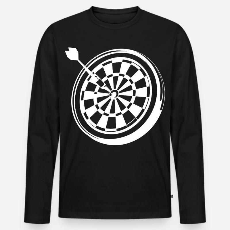 Dart Zeichnung - Männer Premium Bio Langarmshirt - Schwarz