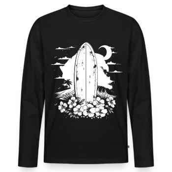 Planche de surf - T-shirt manches longues Premium bio Homme - noir - Devant - Nico (187cm)