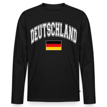 Germany Flag - Men's Premium Organic Long Sleeve Shirt - black - Front - Nico (187cm)