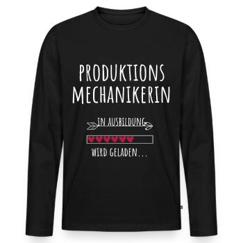 Produktionsmechanikerin Ausbildung Beruf Geschenk - Männer Premium Bio Langarmshirt - Schwarz - Vorne - Nico (187cm)