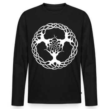 Les liens à la nature (blanc) - T-shirt manches longues Premium bio Homme - noir - Devant - Nico (187cm)
