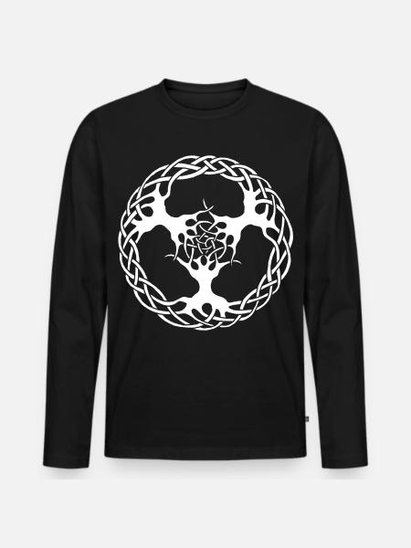 Links to nature (white) - Men's Premium Organic Long Sleeve Shirt - black