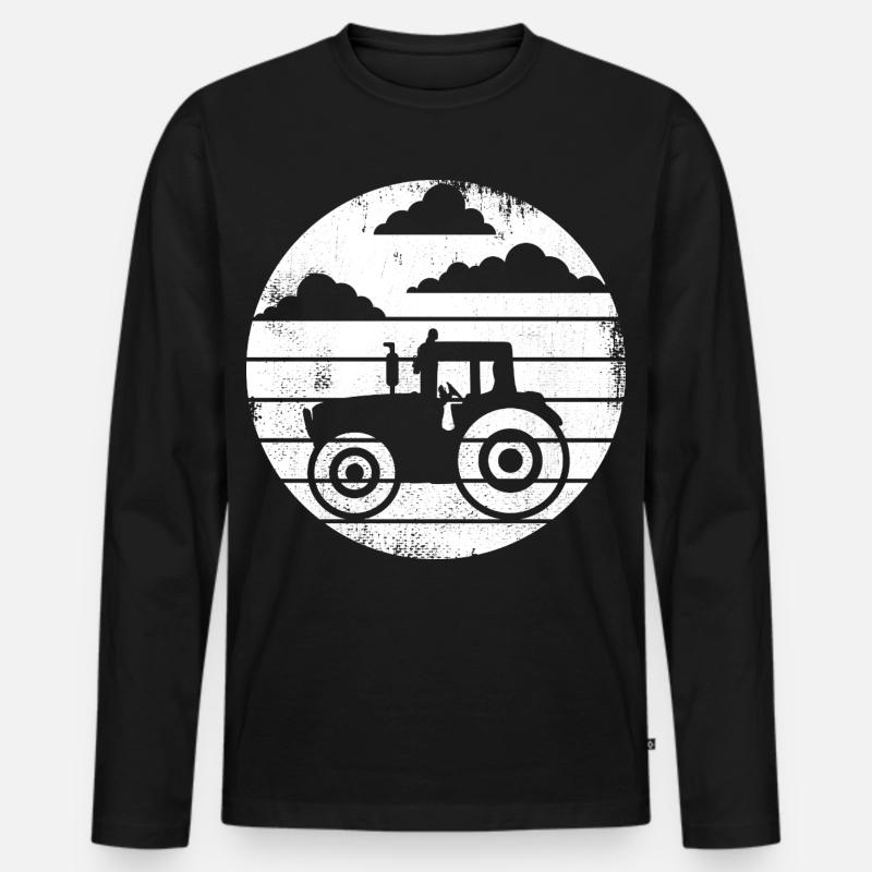 Traktor - Männer Premium Bio Langarmshirt - Schwarz