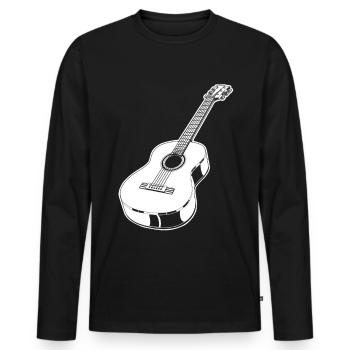 Acoustic Guitar - Men's Premium Organic Long Sleeve Shirt - black - Front - Nico (187cm)