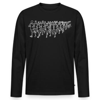 Runner Line Drawing - Men's Premium Organic Long Sleeve Shirt - black - Front - Nico (187cm)