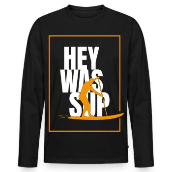 Was SUP Stand Up Paddlers - Männer Premium Bio Langarmshirt - Schwarz - Vorne - Nico (187cm)