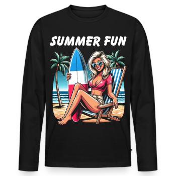 Sommer Strand Haute Couture - Männer Premium Bio Langarmshirt - Schwarz - Vorne - Nico (187cm)