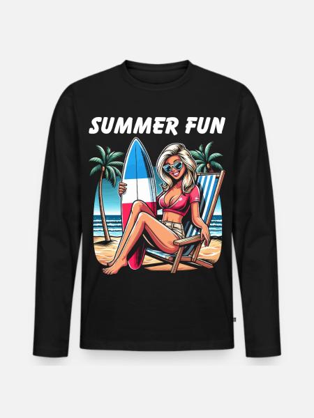 Summer Beach Haute Couture - Men's Premium Organic Long Sleeve Shirt - black