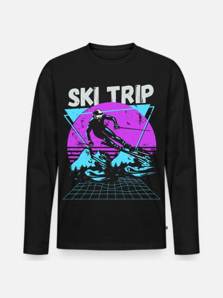 Ski Trip 2026 - Matching Family Snow Skiing - Men's Premium Organic Long Sleeve Shirt - black