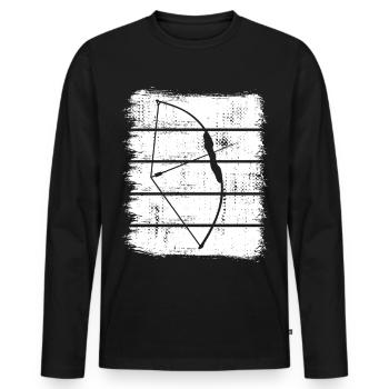 Bow hunting - Men's Premium Organic Long Sleeve Shirt - black - Front - Nico (187cm)