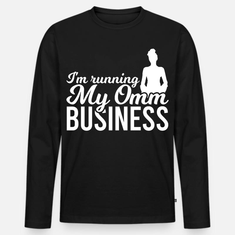 Yogalehrer Witz - Männer Premium Bio Langarmshirt - Schwarz