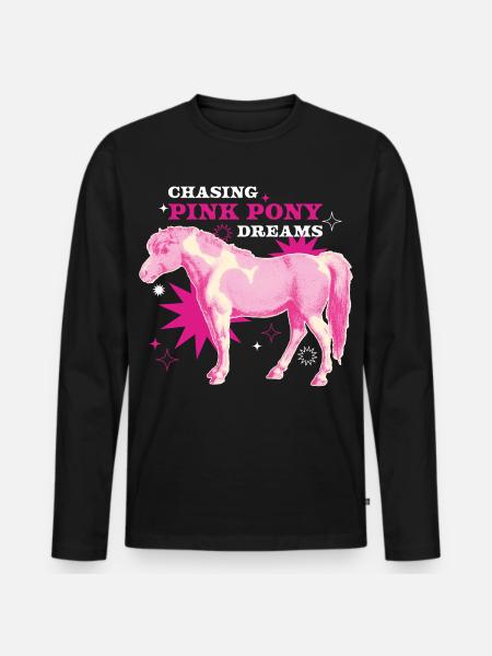 Pink Pony Dreams – Magic Ride - Men's Premium Organic Long Sleeve Shirt - black