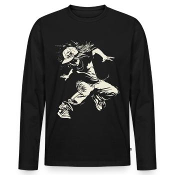 B-Girl Skizze - Männer Premium Bio Langarmshirt - Schwarz - Vorne - Nico (187cm)
