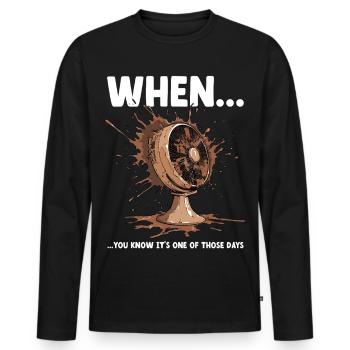 Funny Murphy's Law Meme Disaster Office Colleagues - Men's Premium Organic Long Sleeve Shirt - black - Front - Nico (187cm)
