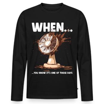 Drôle de désastre Bureau Meme Collègues Loi de Murphy - T-shirt manches longues Premium bio Homme - noir - Devant - Nico (187cm)