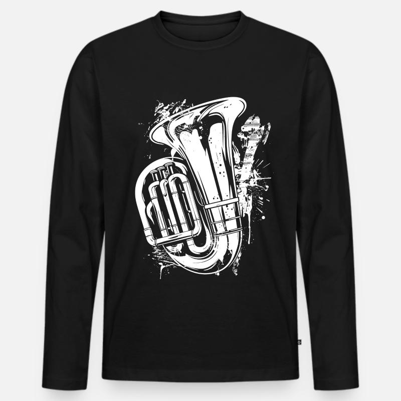 Tuba Graffiti - Männer Premium Bio Langarmshirt - Schwarz
