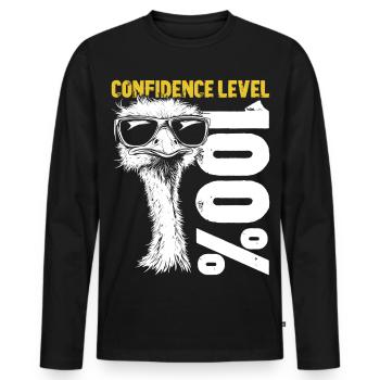 Autruche oiseau lunettes de soleil Confident Gift - T-shirt manches longues Premium bio Homme - noir - Devant - Nico (187cm)