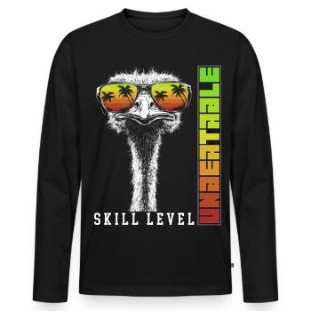 Lunettes de soleil d’autruche imbattables Cadeau d’oiseau - T-shirt manches longues Premium bio Homme - noir - Devant - Nico (187cm)
