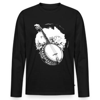 Banjo - Men's Premium Organic Long Sleeve Shirt - black - Front - Nico (187cm)