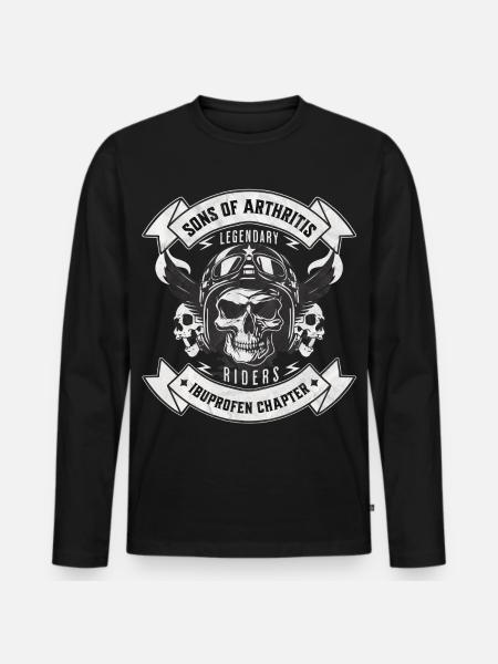 Sons of Arthritis Ibuprofen Chapter Biker - Men's Premium Organic Long Sleeve Shirt - black