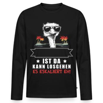It's escalating anyway! Name Customizable Bouquet - Men's Premium Organic Long Sleeve Shirt - black - Front - Nico (187cm)