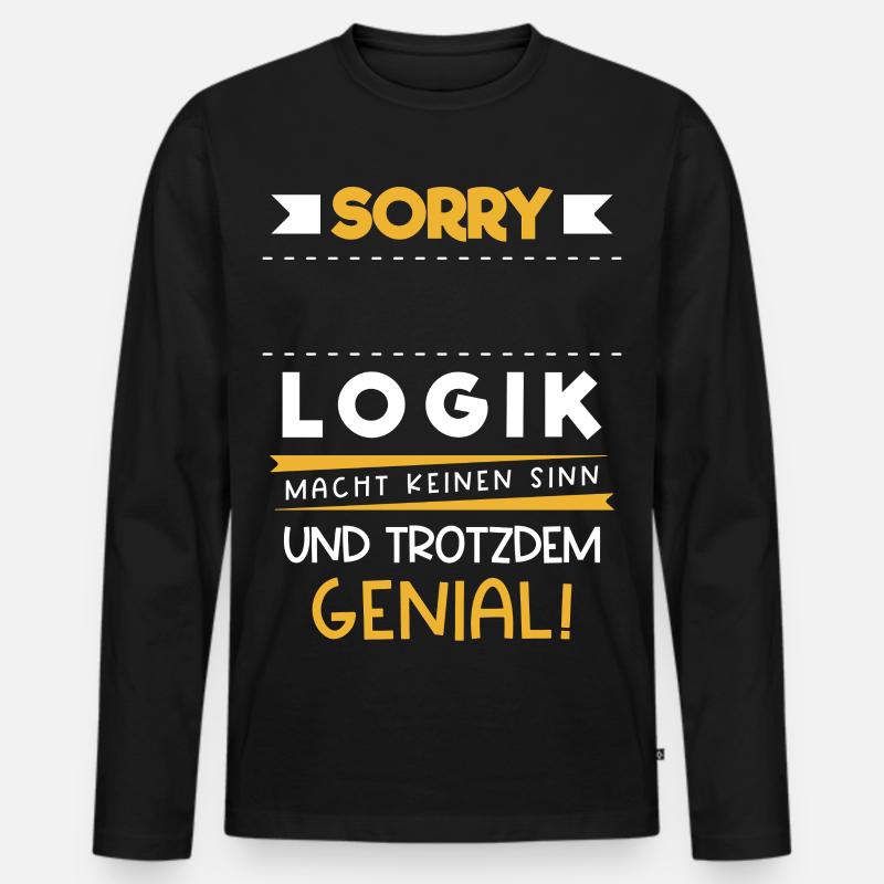 Personalisierbar Beruf Logik Name Geschenk Witzig - Männer Premium Bio Langarmshirt - Schwarz