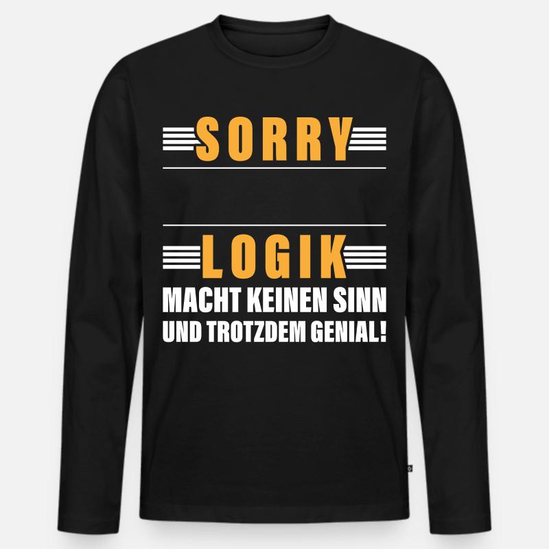 Personalisierbar Beruf Logik Name Geschenk Witzig - Männer Premium Bio Langarmshirt - Schwarz