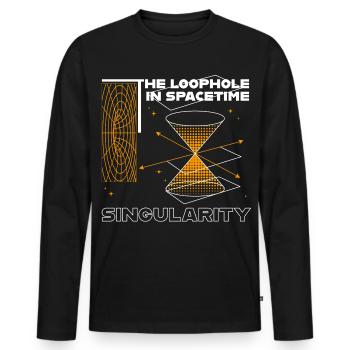 Faille dans l’espace-temps - T-shirt manches longues Premium bio Homme - noir - Devant - Nico (187cm)