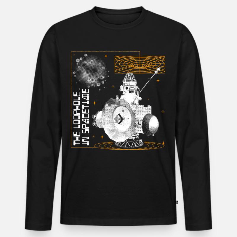 Loophole in Spacetime - Männer Premium Bio Langarmshirt - Schwarz
