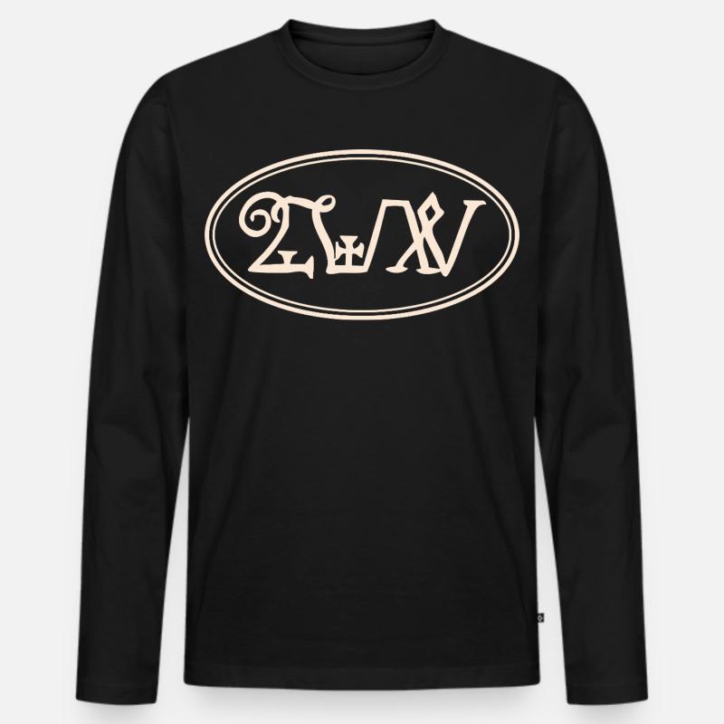Ovales Tarot-Design - Männer Premium Bio Langarmshirt - Schwarz