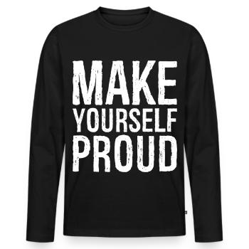 Rendre fier - T-shirt manches longues Premium bio Homme - noir - Devant - Nico (187cm)
