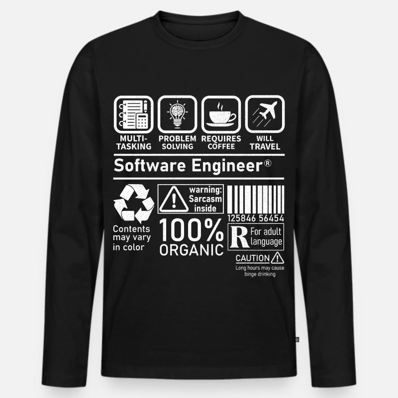 software engineer multi tasking problem solving - Men's Premium Organic Long Sleeve Shirt - black