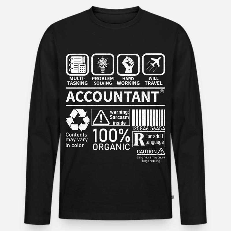 Accountant Multi Tasking Problem Solving - Men's Premium Organic Long Sleeve Shirt - black