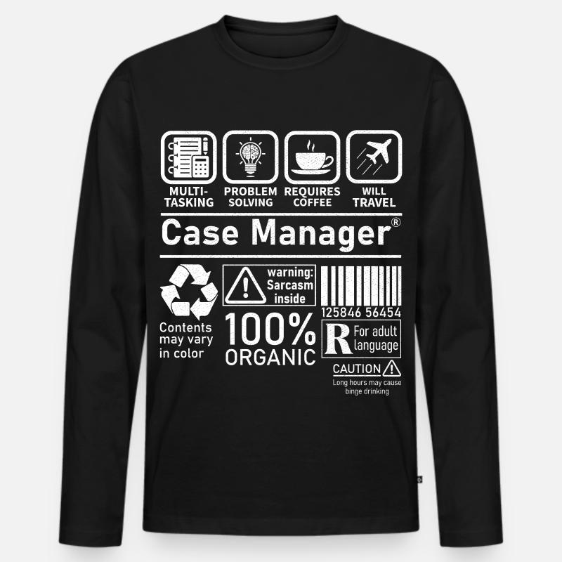 Case Manager multi tasking problem solving - Männer Premium Bio Langarmshirt - Schwarz