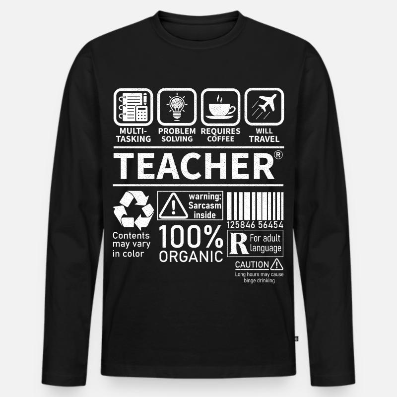 Teacher multi tasking problem solving requires - Männer Premium Bio Langarmshirt - Schwarz