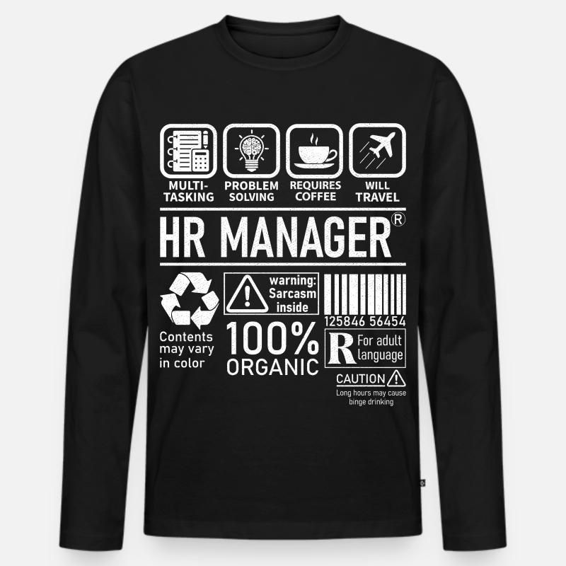 Hr Manager multi tasking problem solving - Männer Premium Bio Langarmshirt - Schwarz