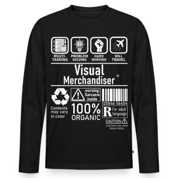 Visual Merchandiser multi tasking problem solving - Männer Premium Bio Langarmshirt - Schwarz - Vorne - Nico (187cm)