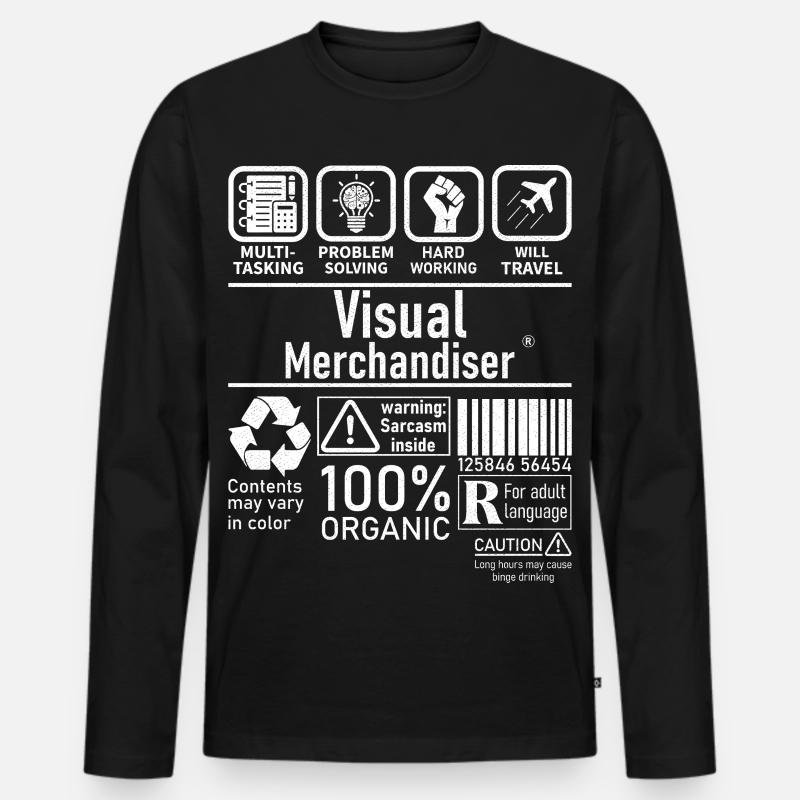 Visual Merchandiser résolution de problèmes multitâches - T-shirt manches longues Premium bio Homme - noir