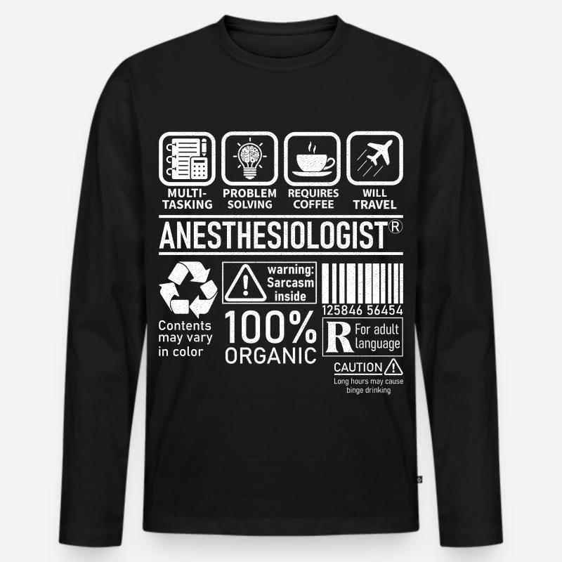 Anesthesiologist multi tasking problem solving - Men's Premium Organic Long Sleeve Shirt - black