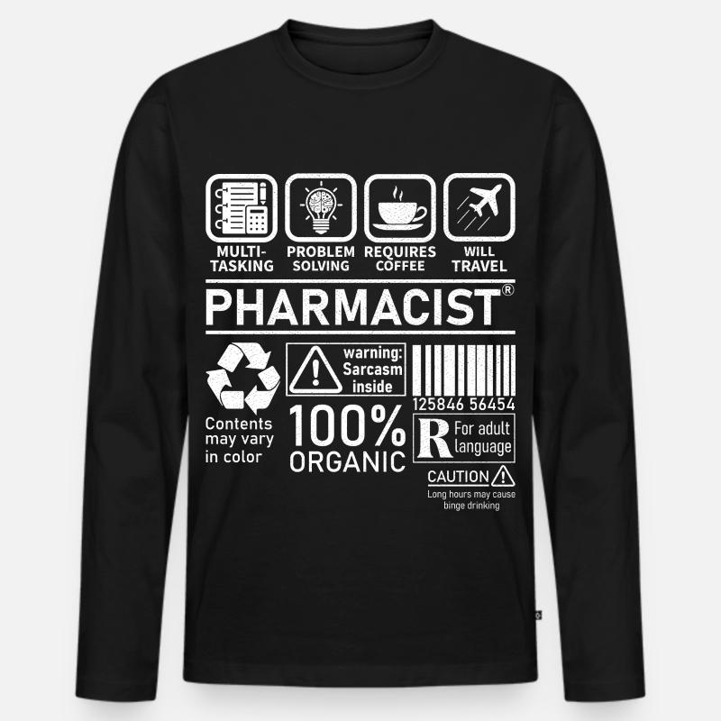 Pharmacist multi tasking problem solving - Männer Premium Bio Langarmshirt - Schwarz
