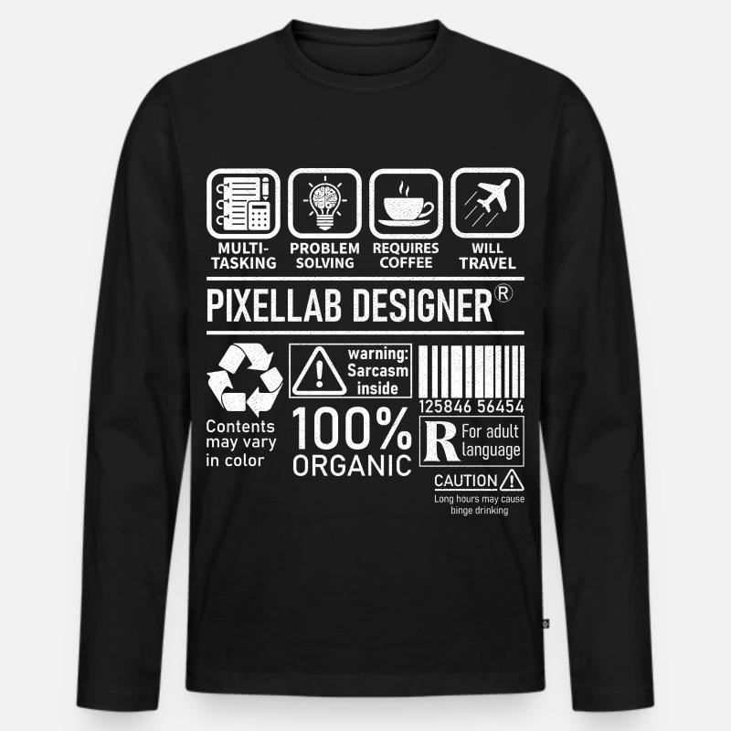 Pixellab Designer multi tasking problem solving - Männer Premium Bio Langarmshirt - Schwarz