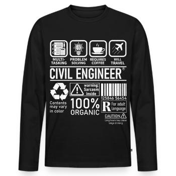 Civil Engineer multi tasking problem solving - Männer Premium Bio Langarmshirt - Schwarz - Vorne - Nico (187cm)