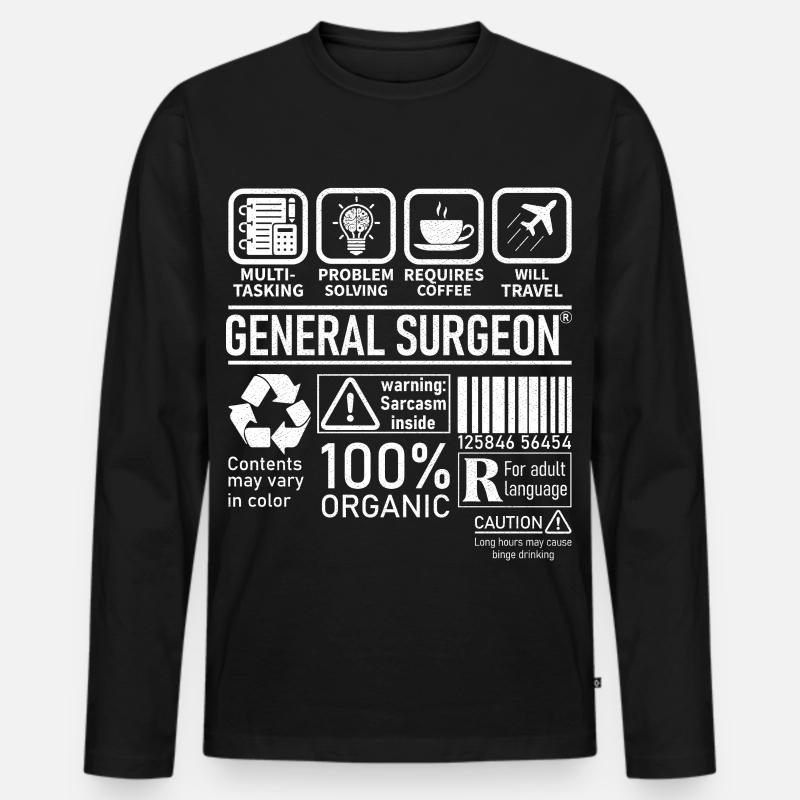 General Surgeon multi tasking problem solving - Men's Premium Organic Long Sleeve Shirt - black