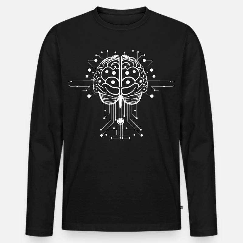 Brain AI - Männer Premium Bio Langarmshirt - Schwarz