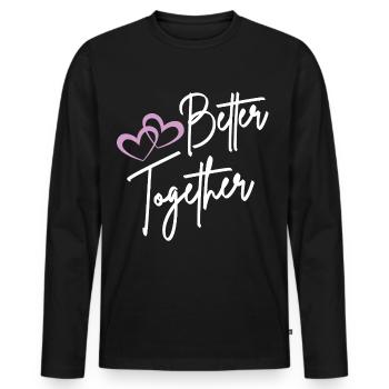 Better Together Script Hearts - T-shirt manches longues Premium bio Homme - noir - Devant - Nico (187cm)