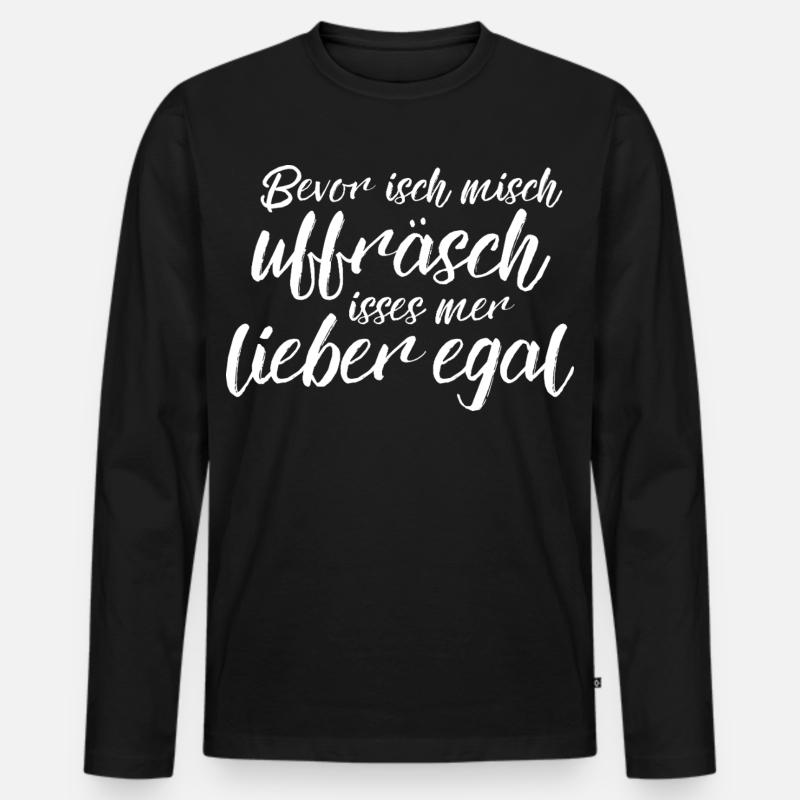 Lieber egal - weiss - Männer Premium Bio Langarmshirt - Schwarz